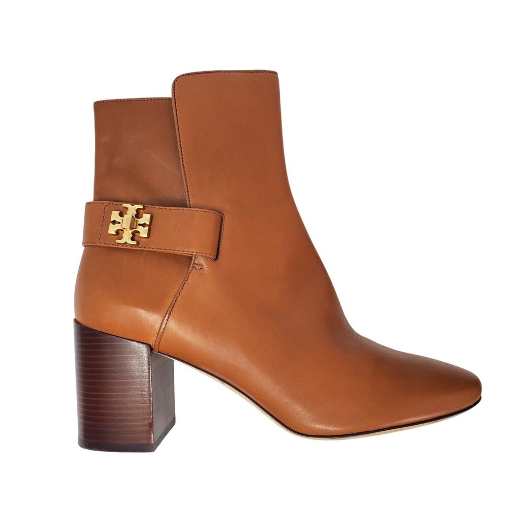 Tory Burch Kira 70MM Bootie Calf Leather Ankle Boots Mid Tan 59585 Size US 9.5